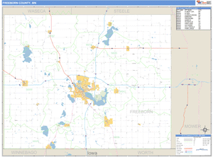 Freeborn County, Minnesota Zip Code Wall Map