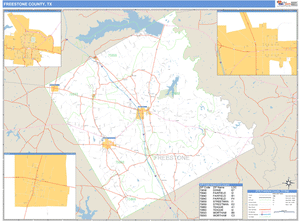 Freestone County, Texas Zip Code Wall Map