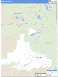 Fremont County, Idaho Zip Code Wall Map