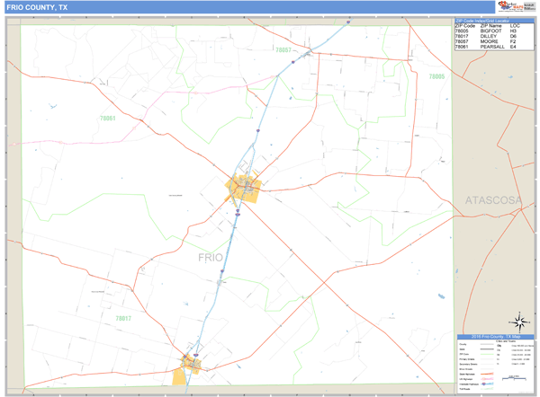 Frio County, Texas Zip Code Wall Map Market Maps (IDI)