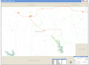 Frontier County, Nebraska Zip Code Wall Map