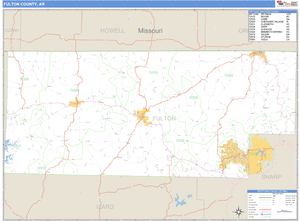 Fulton County, Arkansas Zip Code Wall Map