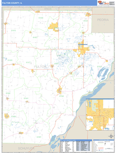 Fulton County, Illinois Zip Code Wall Map