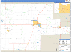 Fulton County, Indiana Zip Code Wall Map