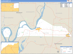 Fulton County, Kentucky Zip Code Wall Map