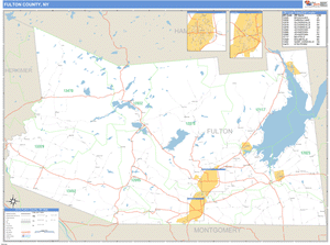 Fulton County, New York Zip Code Wall Map