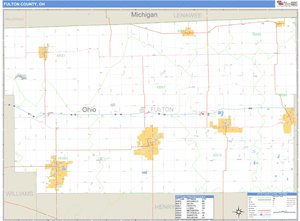 Fulton County, Ohio Zip Code Wall Map