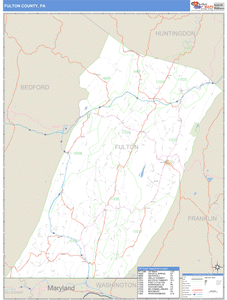 Fulton County, Pennsylvania Zip Code Wall Map