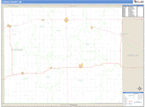 Furnas County, Nebraska Zip Code Wall Map