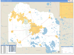 Gainesville, Florida Metro Area Wall Map