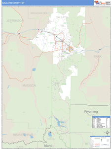 Gallatin County, Montana Zip Code Wall Map