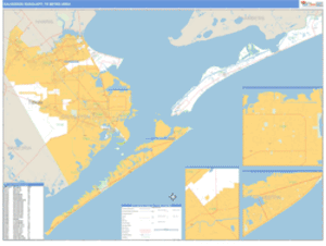 Galveston-Texas City, Texas Metro Area Wall Map