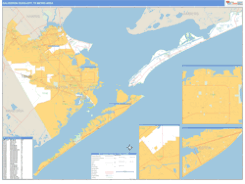 Galveston-Texas City, Texas Metro Area Wall Map Market Maps (IDI)