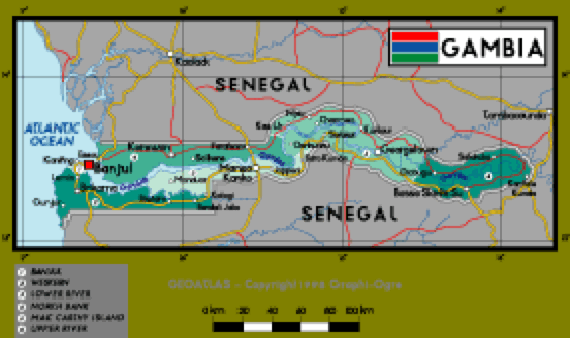 Gambia Political Wall Map Maps.com