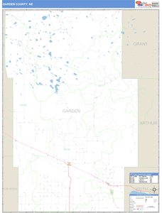 Garden County, Nebraska Zip Code Wall Map