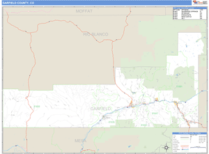 Garfield County, Colorado Zip Code Wall Map