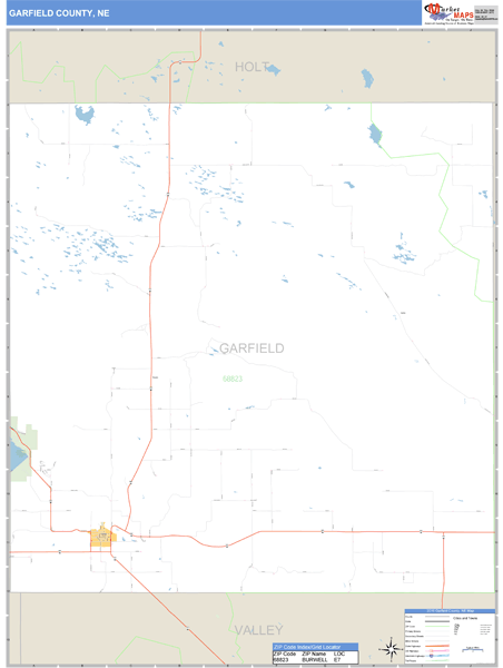 Garfield County, Nebraska Zip Code Wall Map Market Maps (IDI)