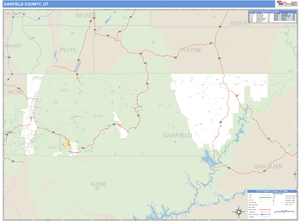 Garfield County, Utah Zip Code Wall Map