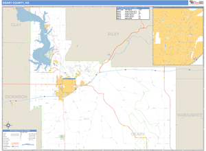 Geary County, Kansas Zip Code Wall Map