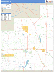 Geauga County, Ohio Zip Code Wall Map