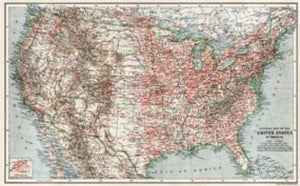 General Map of the United States of America, 1909