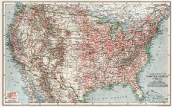 General Map of the United States of America, 1909 Maps.com