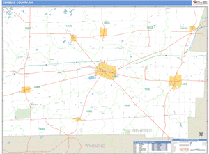 Genesee County, New York Zip Code Wall Map