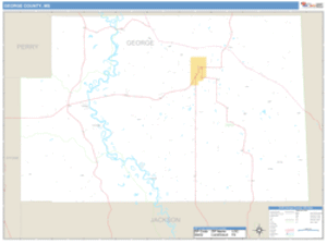 George County, Mississippi Zip Code Wall Map