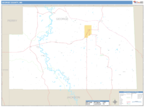 George County, Mississippi Zip Code Wall Map Market Maps (IDI)