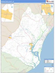 Georgetown County, South Carolina Zip Code Wall Map