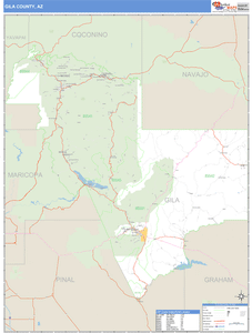 Gila County, Arizona Zip Code Wall Map