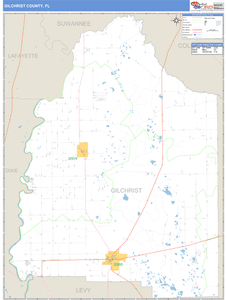 GilchriSt. County, Florida Zip Code Wall Map