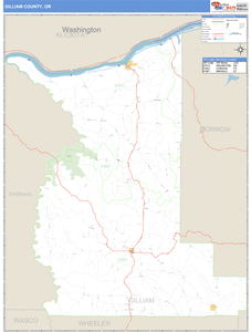 Gilliam County, Oregon Zip Code Wall Map