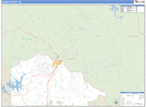 Gilmer County, Georgia Zip Code Wall Map