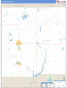 Gladwin County, Michigan Zip Code Wall Map