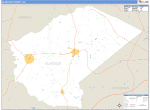 Glascock County, Georgia Zip Code Wall Map