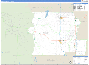 Glenn County, California Zip Code Wall Map