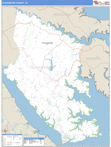 Gloucester County, Virginia Zip Code Wall Map