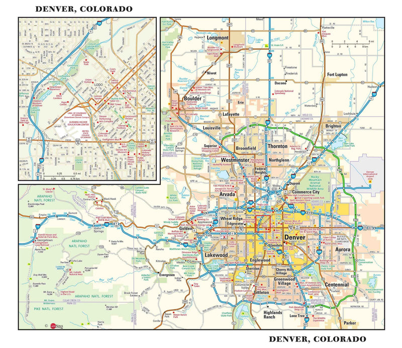 Denver Metro Wall Map Maps.com