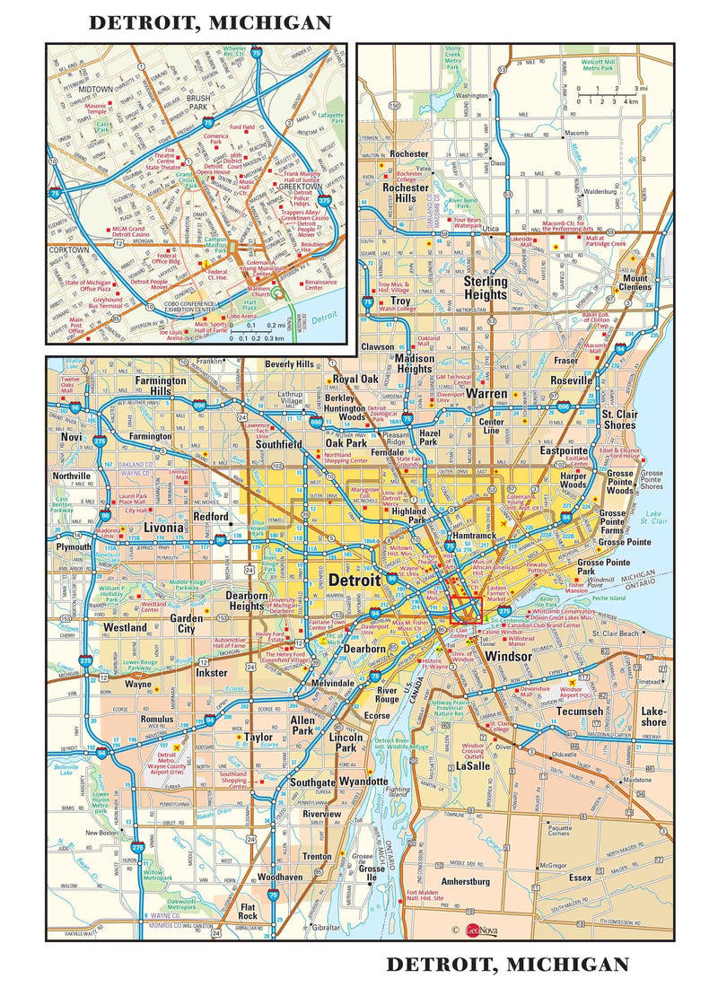 Detroit, Michigan Metro Maps.com