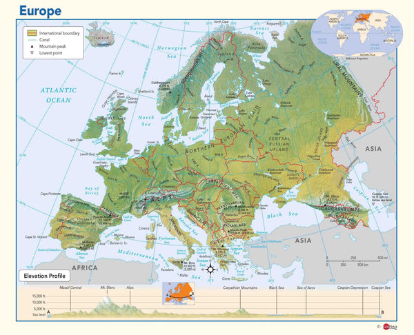 Physical Map of Europe Maps.com