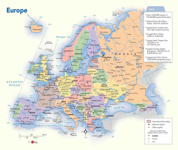 Europe Political Wall Map by GeoNova, 2022 Maps.com