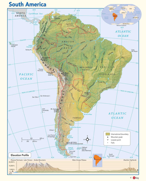 Physical Map of South America Maps.com