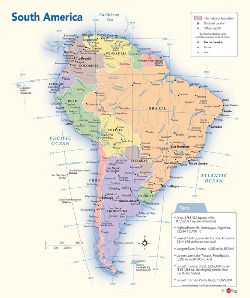 South America Political Wall Map Maps.com