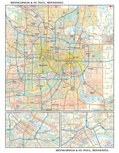 Twin Cities Metro Wall Map
