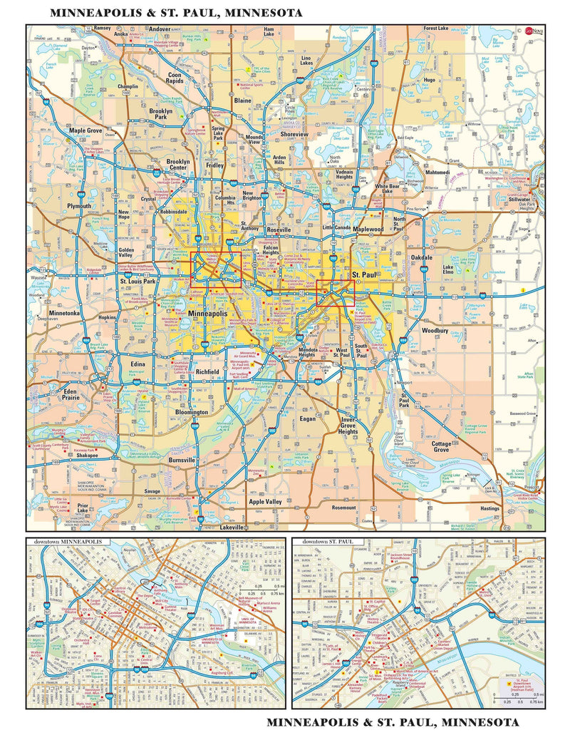 Twin Cities Metro Wall Map Maps.com