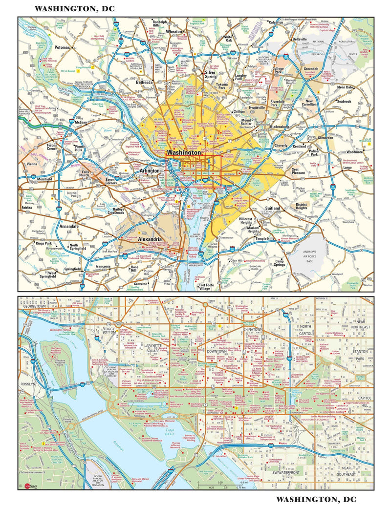 Washington, DC Metro Wall Map Maps.com