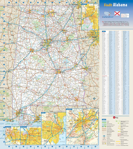 Alabama Wall Map Maps.com