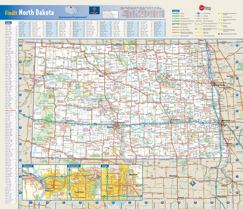 North Dakota Wall Map Maps.com