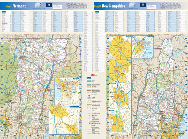 New Hampshire and Vermont Wall Map Maps.com